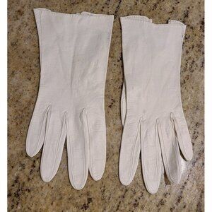 Vintage Size S White Kid Leather Formal 8.5" Gloves